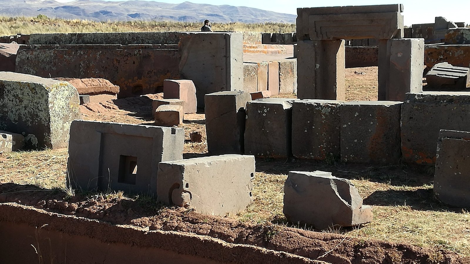 Finely shaped architectural blocks lie at Puma Punku.